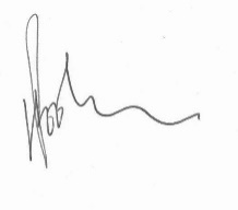 Handwritten signature, likely indicating endorsement or authorization.