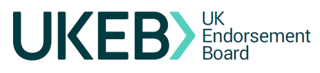 Logo for the UK Endorsement Board, featuring the acronym UKEB.