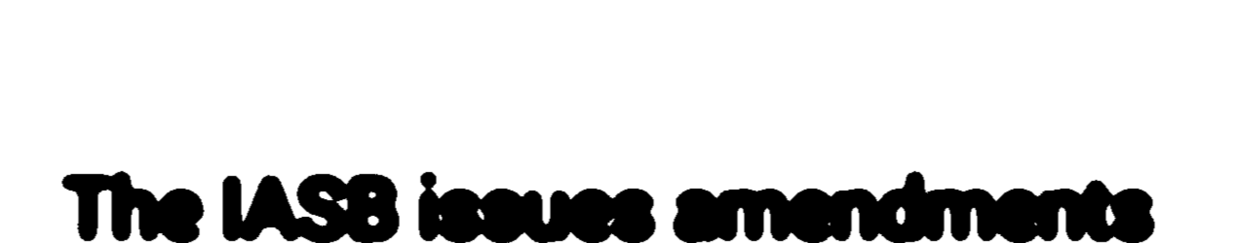 Text that reads 'The IASB issues amendments' in a bold, rounded font.