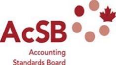 Logo for AcSB Accounting Standards Board, featuring a maple leaf and abstract circles.