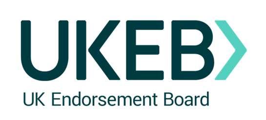 Logo for UKEB, the UK Endorsement Board.
