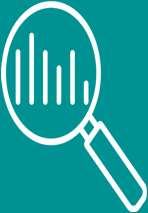 Icon of a magnifying glass over a bar chart, symbolizing data analysis or insights.
